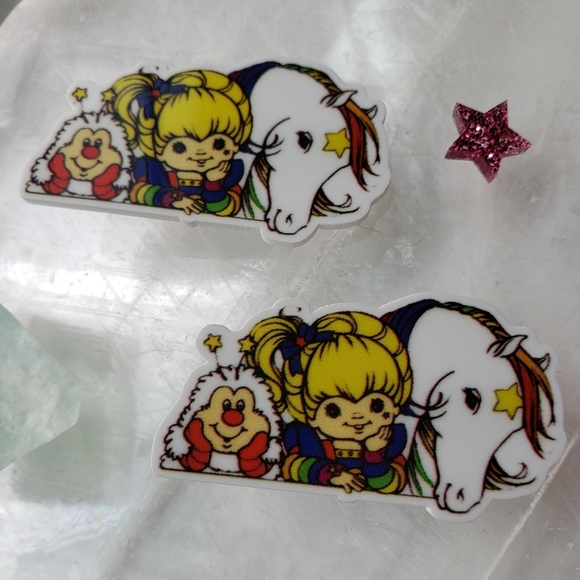 🌈 Homemade Rainbow Brite hairclips - Picture 5 of 10